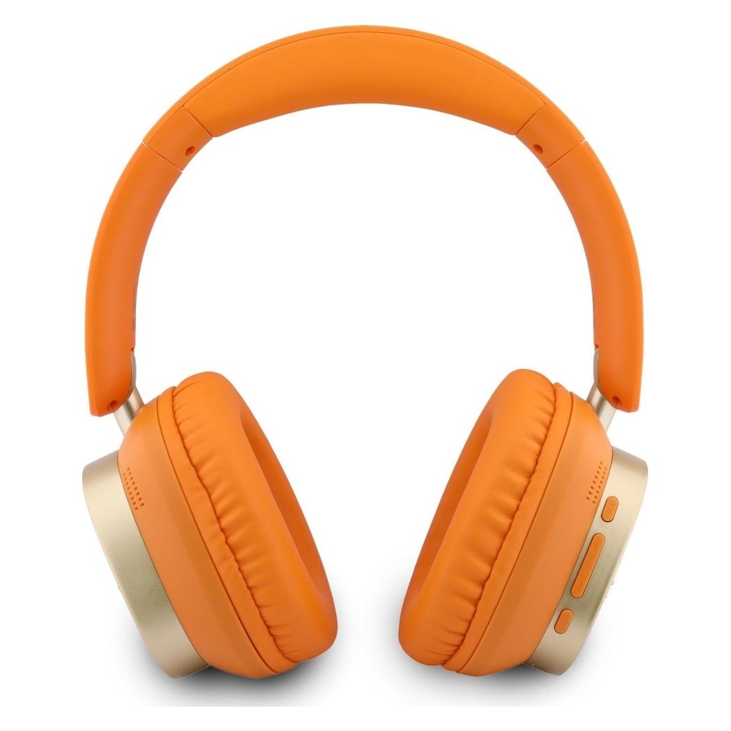 Guess Rechteckiges Metall-Skriptlogo ENC Kabellose Kopfhörer Orange (26 h, Kabellos) (GUBHV28HGCSMO)
