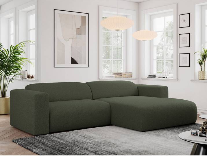 MKS MÖBEL Ecksofa PASADENA, Set, Wellenfedern, Polsterschaum, Kunststoffbeine, freistehendes Ecksofa L-Form, breite Armlehnen, Federsitz