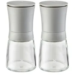 WMF Gewürzmühlen-Set  Trend , grau , Glas,Kunststoff , Maße (cm): H: 14