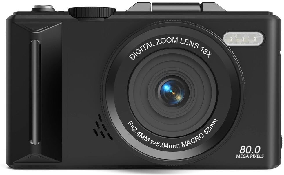 INF W300 Retro Klapp-Spiegellose Kamera mit 180° Klappbildschirm, 27.5MP, 5K Video, AF-Autofokus und WiFi Schwarz