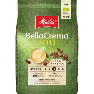 Melitta Kaffee BellaCrema, BIO, ganze Bohnen, 100% Arabica, 750 g