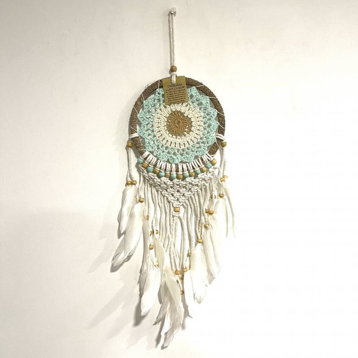 Dreamcatcher hanging decoratie turquoise voor volwassenen