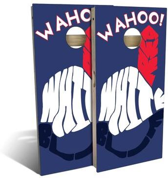 Skip's Garage Wahoo White Outdoor Cornhole Board Set
