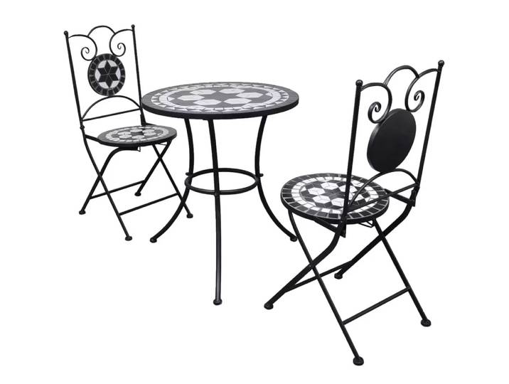 VidaXL - Gartenmöbel keramik, One Size, Schwarz