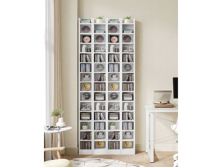 Étagère pour CD/DVD, étagère de rangement pour 272 CD, tour de rangement avec étagères réglables, unités de présentation multimédia pour le bureau