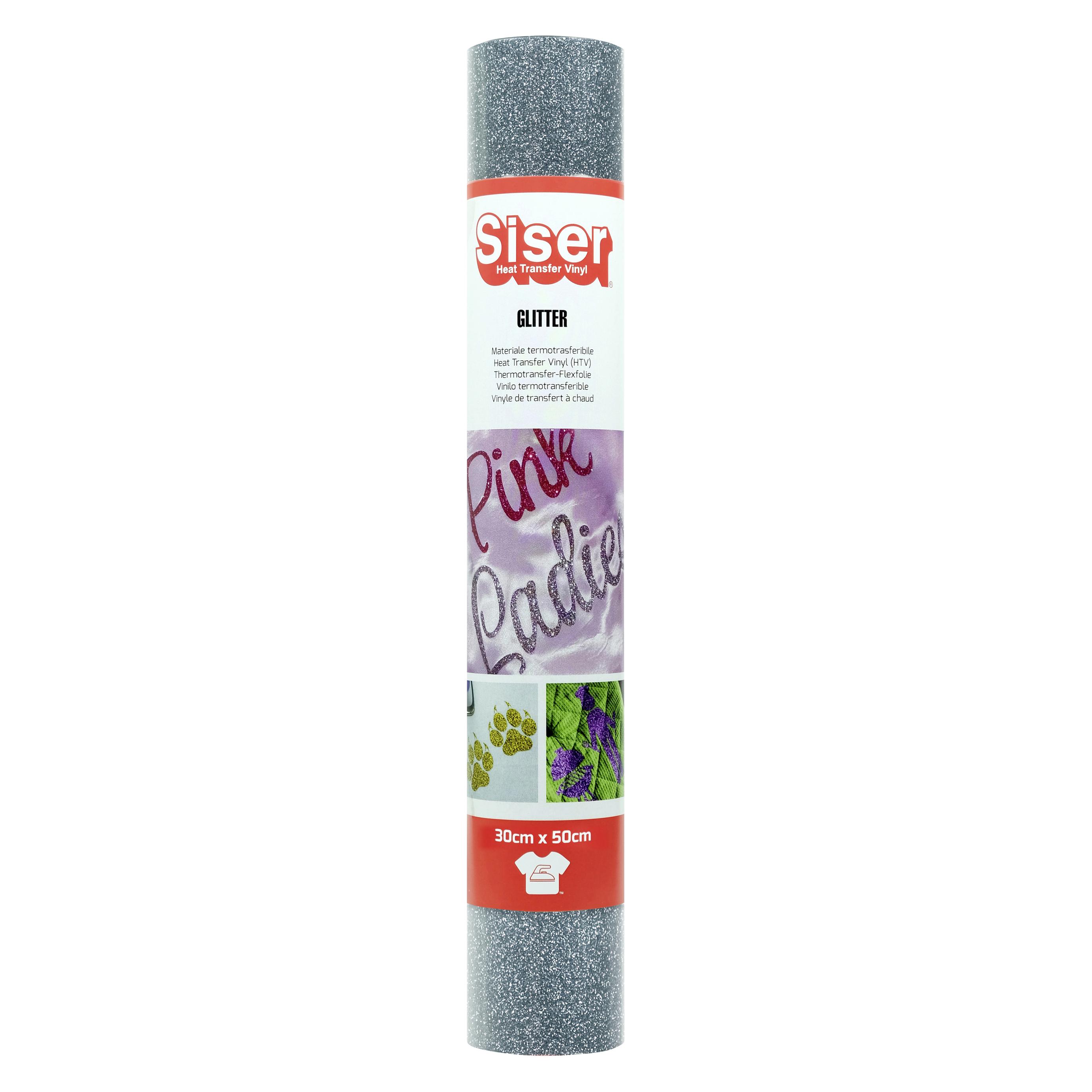 Siser Transferfolie für Cad-Cut Schnittbreite 30 cm Silber-Schwarz (1FGLITT-BS-3050)