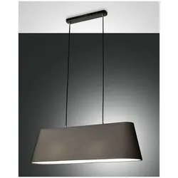 Fabas Luce Allegra Pendelleuchte E27 2X60W Metall und Stoff Schwarz