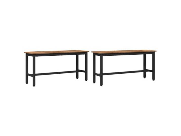 Makastle Esszimmerbank 2 STK. Altholz 100x32,5x48,5 cm Stahl