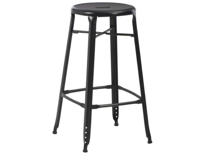 POUFGDR Barhocker, 2-teilig, schwarz, beschichteter Stahl Schlichtes, elegantes Design, verstärkte Füße, einfache Reinigung, Kapazität 110 kg pro Sitz