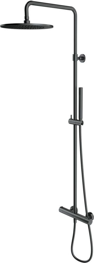 Omnires Y1244SUGR Duschset mit Thermostatarmatur, Graphit