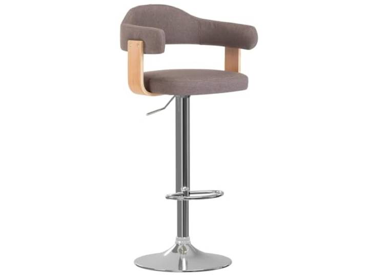 HKLGBVCR Barhocker, Taupe, 2-teilig, gebogenes Holz und Textil, drehbar Höhenverstellbare Gasdruckfeder, bequemer Textilsitz, Robustheit aus Eisen und Holz, Verwendung im Innenbereich