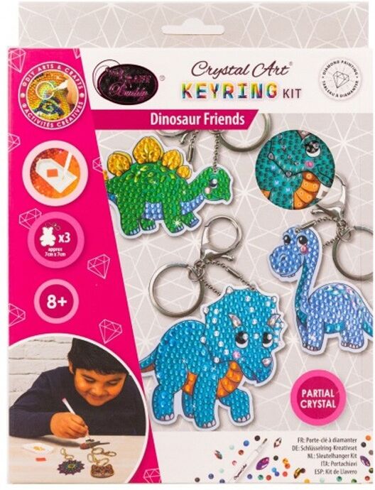 CRYSTAL ART Kit Porte clés x3 Dinosaures