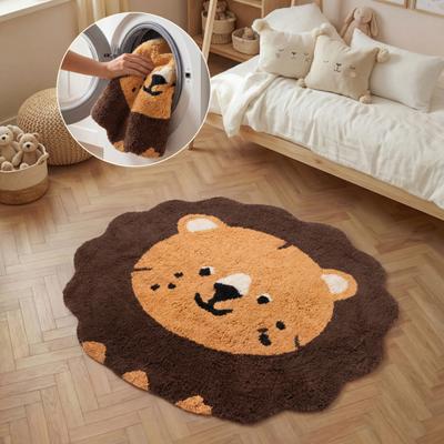 Kinderteppich HANSE HOME "Lea", braun (braun multifarben), B:112cm H:10mm L:120cm, Baumwolle, Teppiche, Kinderteppich, Waschbar, Handgemacht, Baumwolle, Rutschfest Spielteppich Kinderzimmer