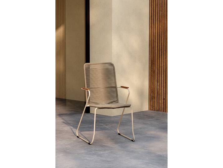 Nohr Tuinstoel Catheryne Polyester touw en acaciahout - Beige