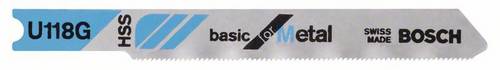 Bosch Accessories 2608631770 Stichsägeblatt U 118G Basic for Metal, 3er-Pack 3St.