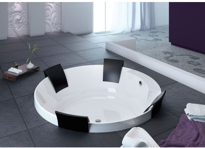 Hoesch Aviva Badewanne 6620.010 180cm, weiss, rund, mit 4 Kopf- und Rückenstützen