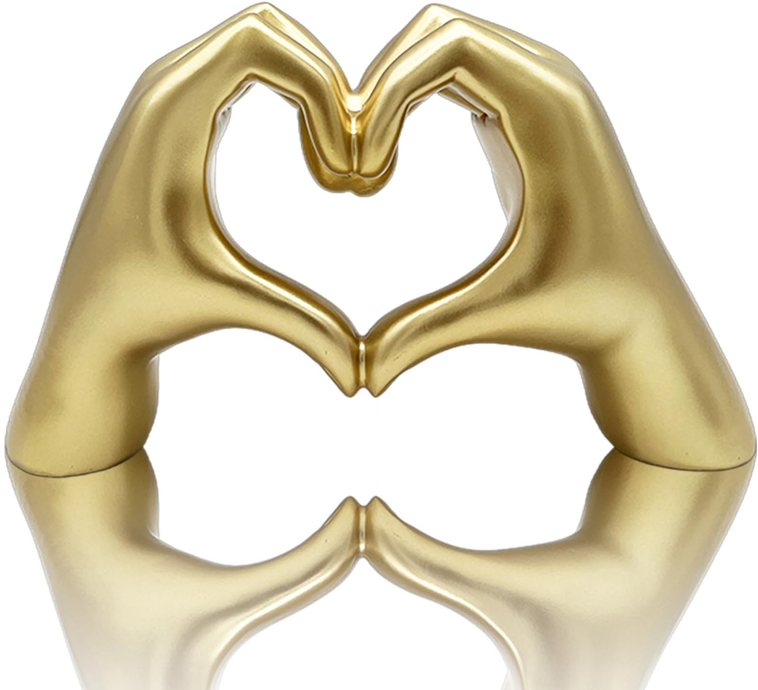 Gouden hartvorm handbeeld decoratieve sculptuur voor in huis