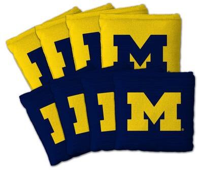 Skip's Garage Michigan Wolverines NCAA Dual Sided Pro Stop & Slide Cornhole Bags