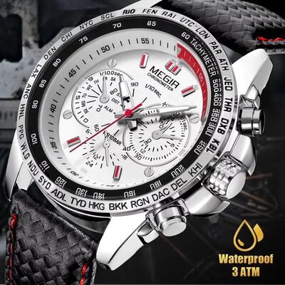 USA Free Shipping Shop Waterproof MEGIR Men's Stainless Steel Analog Sports Quartz Military Wrist Watch Waterproof MEGIR Men's Stainless Steel Analog Sports Quartz Military Wrist Watch