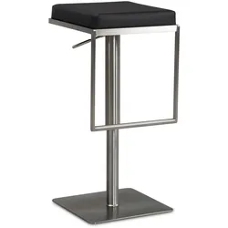 BARHOCKER – Schwarz, Kunstleder, Edelstahl, höhenverstellbar, drehbar, gepolstert, Modern