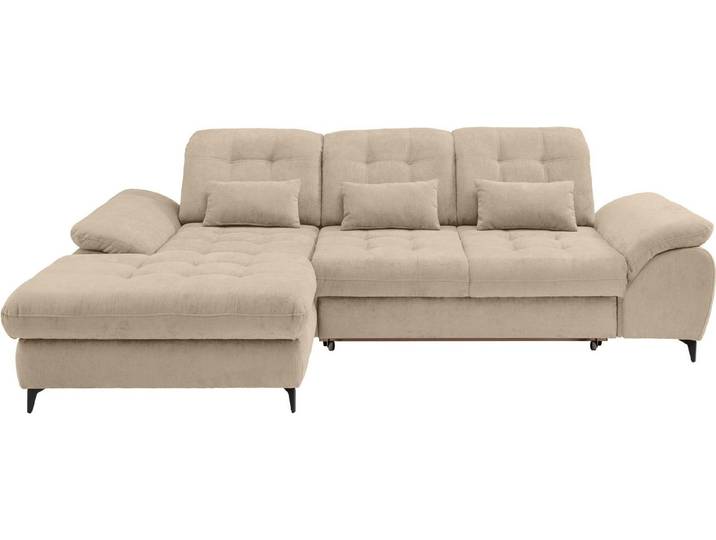 OTTO home Wohnlandschaft Delphino Multifunktionen, Bettfunktion, Breite 273cm, L-Form, inkl. Bettkasten, Schlaffunktion, Kopfteil- und Sitztiefenverstellung