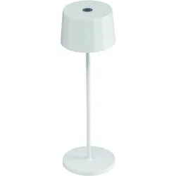 Kettler LED Tischleuchte RIBBED Ø 11 cm, Höhe 35 cm, Aluminium matt Weiß / Polycarbonat - Sonderaktion