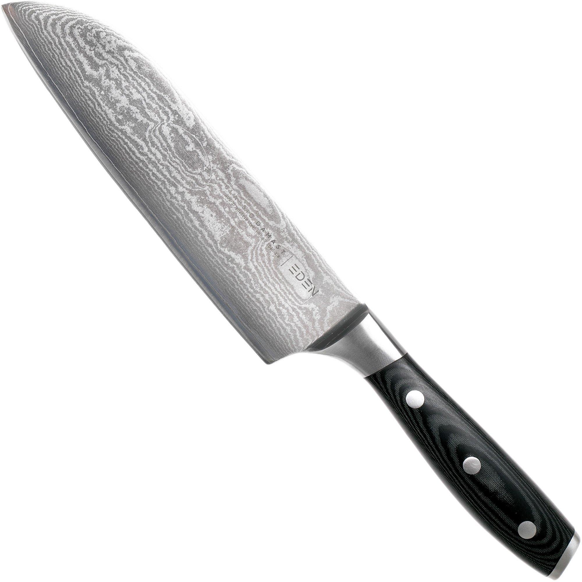 Eden keukenmessen Eden Classic Damast santoku 18 cm