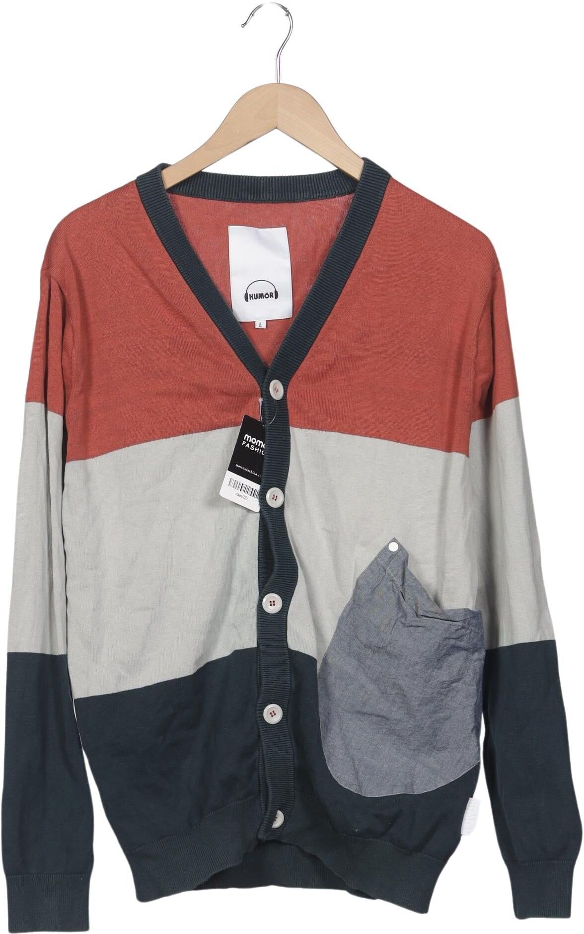 Humör Herren Strickjacke, Mehrfarbig, Gr. L, Baumwolle - Second Hand