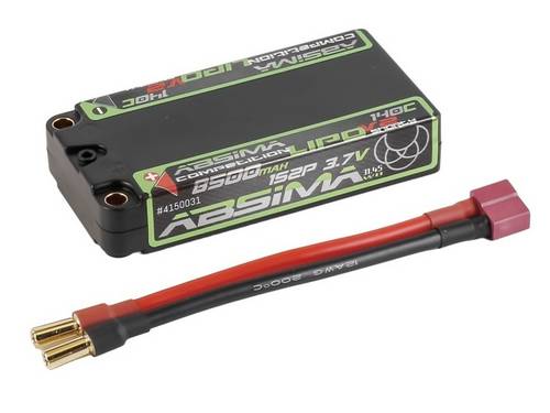 Absima Modellbau-Akkupack (HV LiPo) 3.7V 8500 mAh Shorty Hardcase 5mm Buchse, 5mm Gold