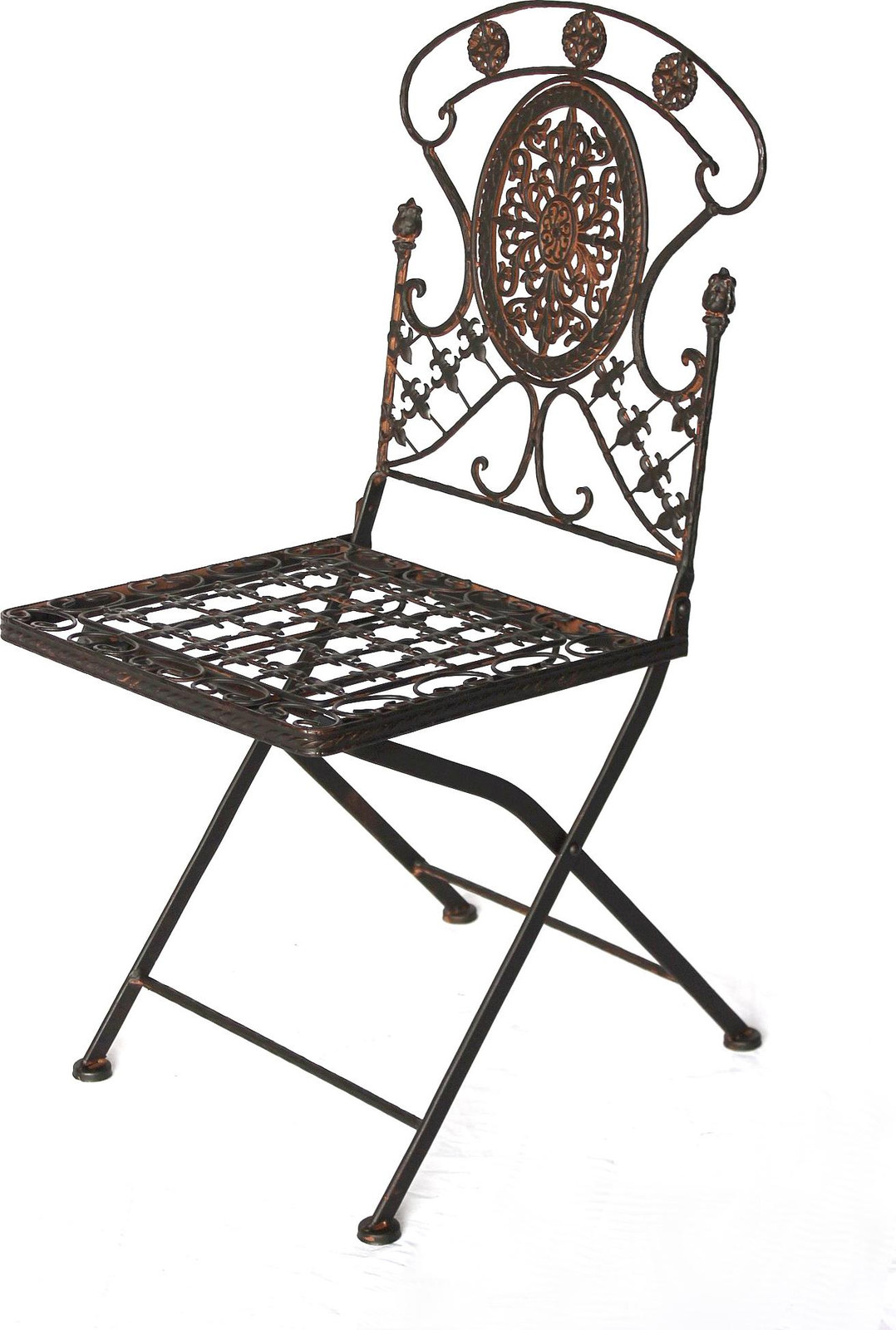 DanDiBo Avis 1840 tuinstoel in bruin metaal met vintage bistrostijl