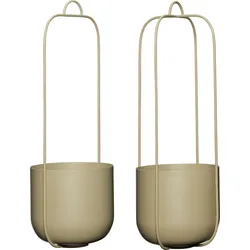 Hübsch Hängende Blumentöpfe khaki Metall 2 St.