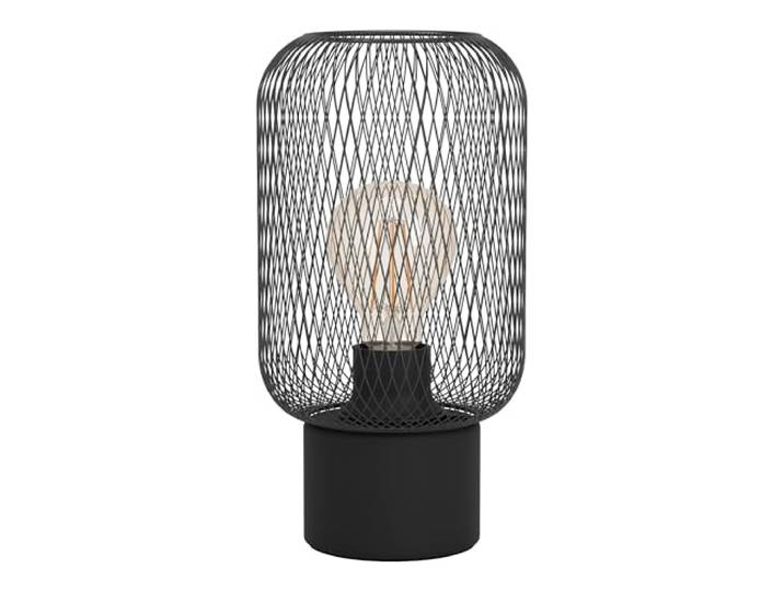EGLO Lampe de table Wrington\, lampe de bureau 1 flamme style industriel vintage rétro\, lampe de chevet en acier\, lampe de salon noire\, lampe avec interrupteur\, douille E27