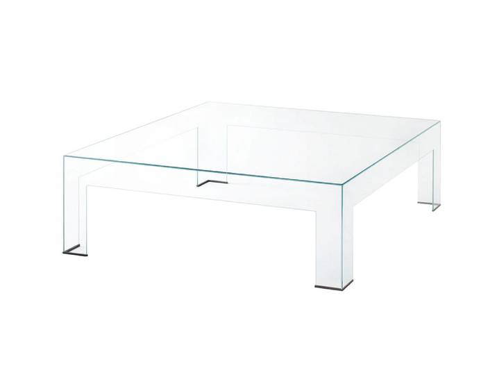 GLAS ITALIA table basse ATLANTIS (120 x 60 x H 36 cm - cristal transparent extralight)
