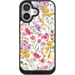 Nivocase Handyhülle für Apple iPhone 17 Hülle NIVOpure Case Schwarz Blumen Frühling Muster (Apple iPhone 17), Smartphone Hülle, Schwarz