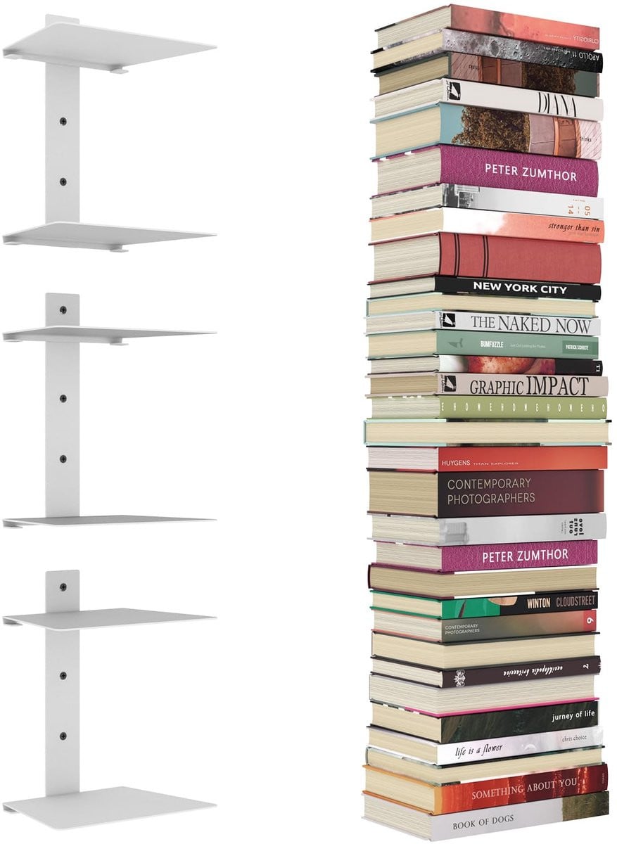 Unyqoos Set van 3 Zwevende Boekenkasten voor Wanddecoratie