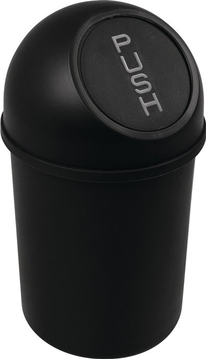 Helit Abfalleimer met push-inwerpklap, 6 liter, zwart