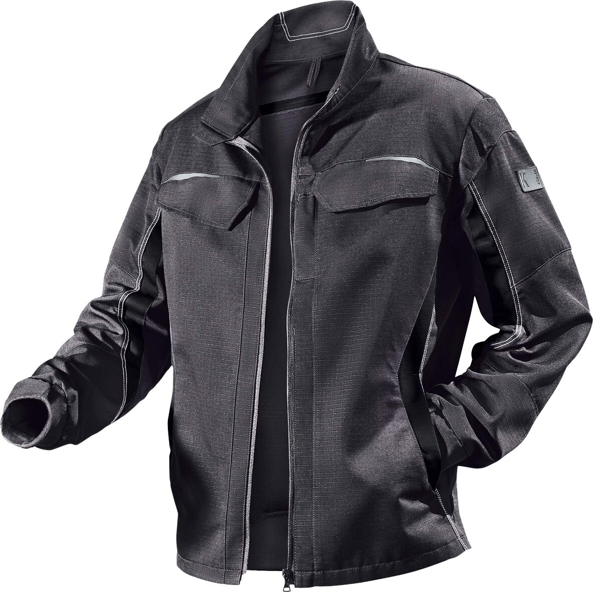 Funktionsjacke KÜBLER "Pulsschlag", Herren, Gr. 52, grau (anthrazit, schwarz), Obermaterial: 65% Polyester PES. 35% Baumwolle CO., Jacken Funktionsjacke