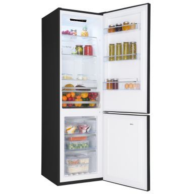 Amica KGCN388144S 180 l / 70 l Kühl-Gefrierkombi freistehend NoFrost 140 kWh Jahr (Schwarz/Edelstahl) KGCN 388 144 S