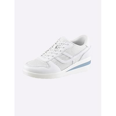Schnürschuh HEINE, Damen, Gr. 37, Textil, weiß, Synthetik, Textil, Schuhe Schnürschuh