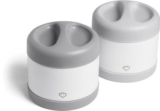 Unyqoos 2-delige set thermische voedselcontainers, 500 ml, roestvrij staal, grijs