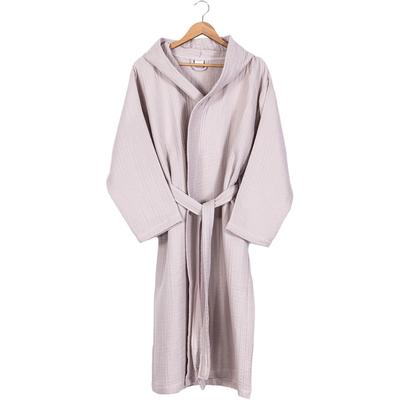 Morgenmantel EGERIA "Balance mit Kapuze" Gr. L, beige, L/XL, Baumwolle, Hausmäntel, Musselinstoff