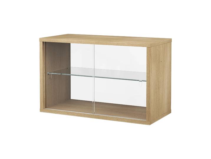Pira Pira Vitrinenschrank Gebeizte Eiche-Klarglas, 70x31 cm, Glasrückwand
