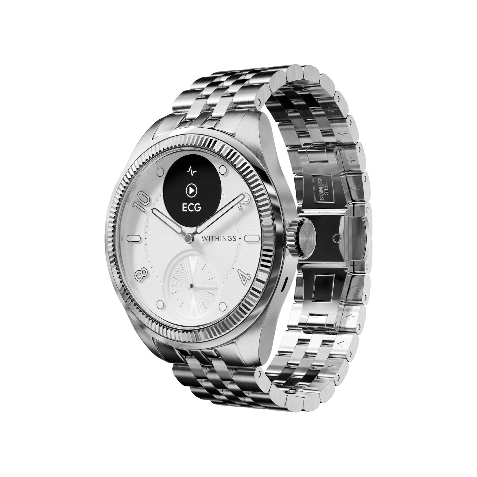 Withings ScanWatch Nova Brilliant 39mm Titanium Silver Smartwatch (Herzfrequenzmessung, Schrittzähler)
