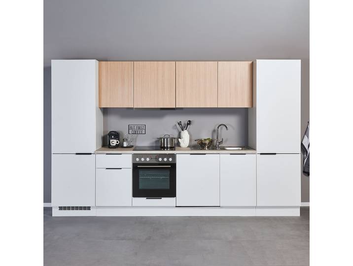 Küchenzeile Heling 340 cm 340 x 215 x 60cm Weiß Elektrogeräte Basic