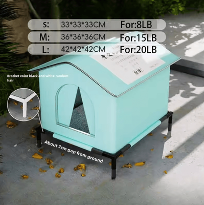 Inspire Curations Waterproof Outdoor Cat & Small Dog Winter House Bed set Bule 42x42x42cm