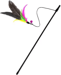 Inspire Picks Interactive Cat Teaser Wand With Feather And Bell For Active Play 1pc