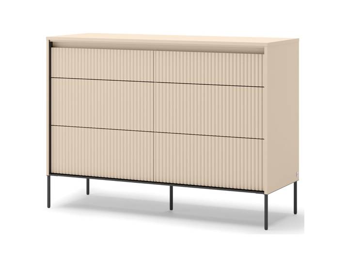Trend-Kommode mit sechs Schubladen und Beleuchtung, 130 cm,