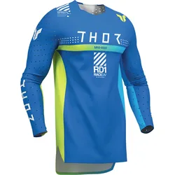 Thor Sportmode Synth, Trikot - Blau/Neon-Gelb/Hellblau/Weiß - L