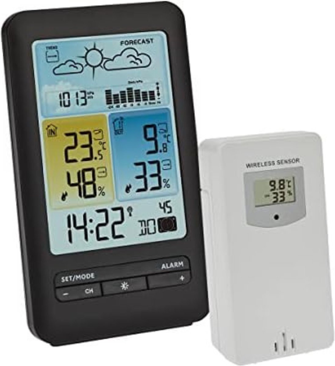 Draadloos weerstation met buitensensor - Zwart