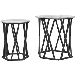 vidaXL Couchtisch 2 pcs Graues Sonoma Ingenieure Holz und Stahl